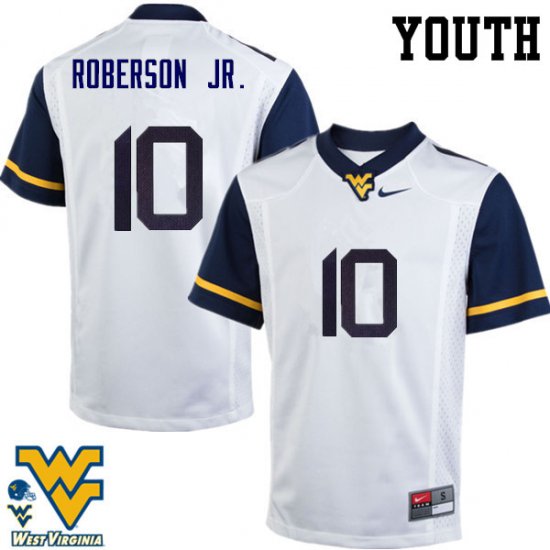 Youth West Virginia Mountaineers NCAA #10 Reggie Roberson Jr. Gold Authentic Nike Stitched College Football Jersey EY15N68ZT